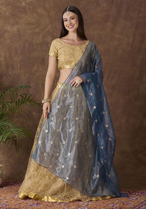 Embroidered Dupatta With Sequinned