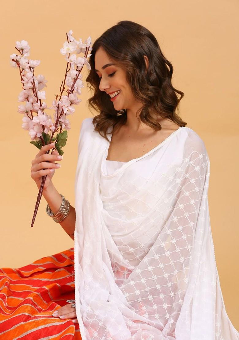Embroidered Chiffon Dupatta