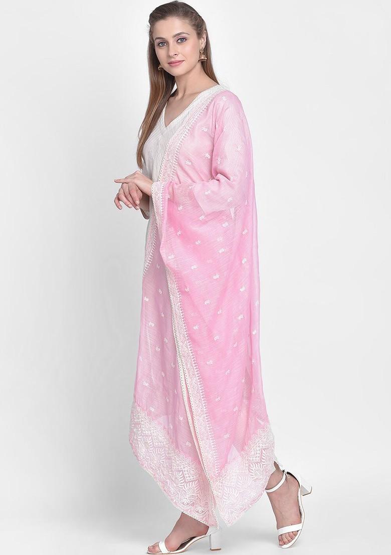 Embroidered Dupatta With Thread Work