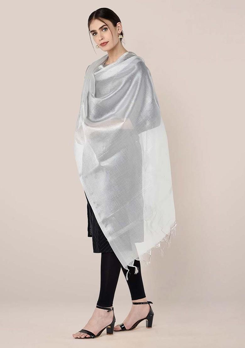 Tissue Silk Dupatta With Sequinned