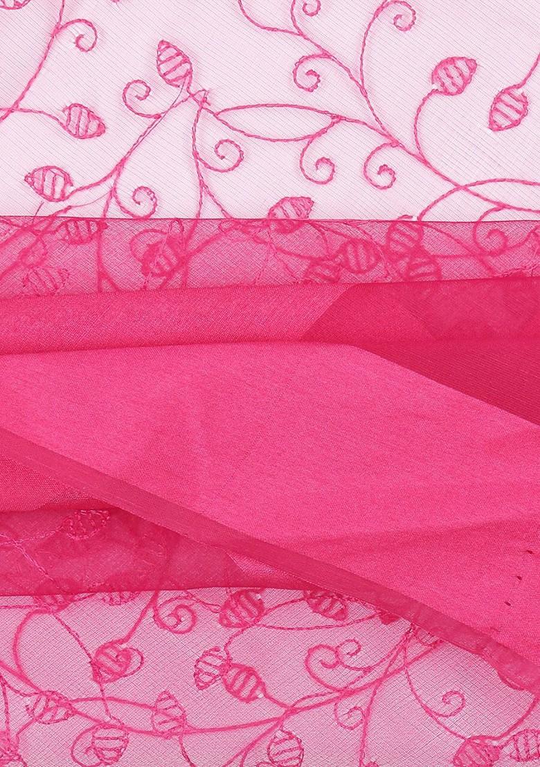 Embroidered Organza Dupatta With Thread Work