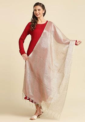 Tasselled Banarasi Silk Dupatta