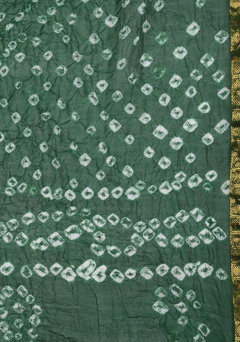 Printed Bandhani Dupatta With Zari