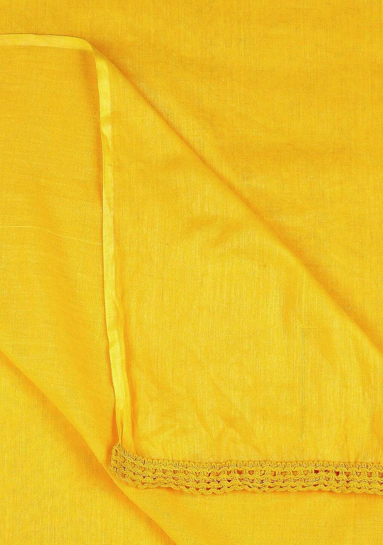 Women Yellow Cotton Dupatta