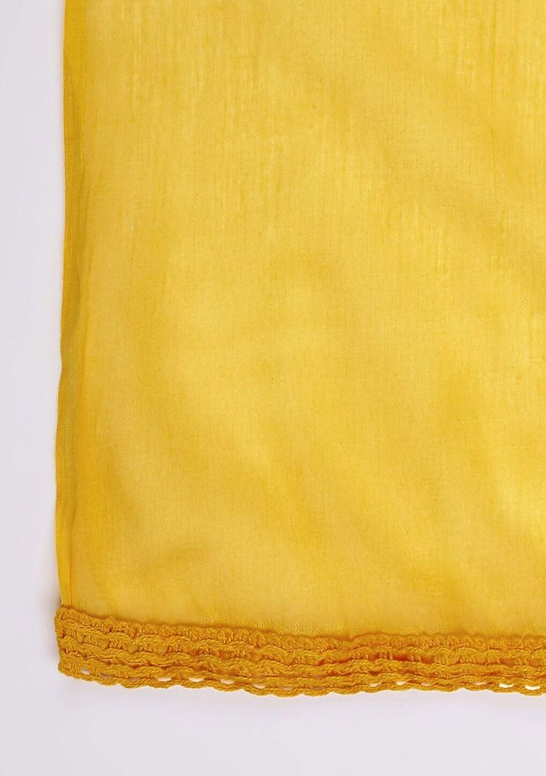 Women Yellow Cotton Dupatta