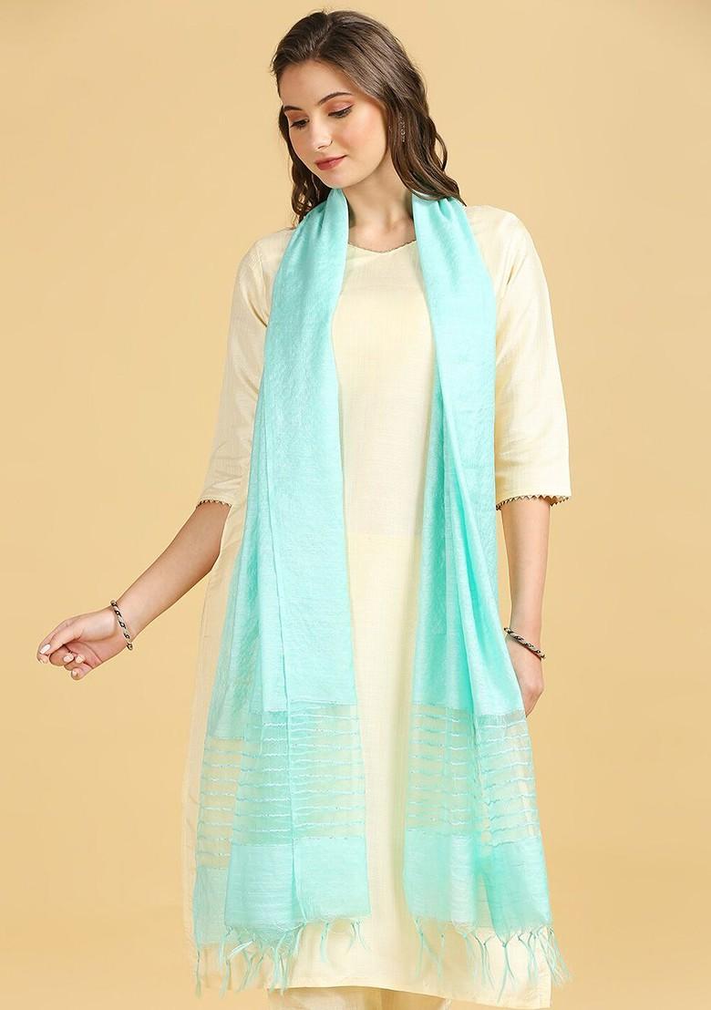 Sequinned Cotton Silk Dupatta