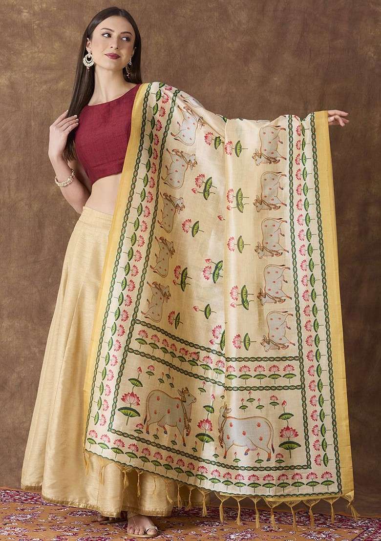 Ethnic Motifs Printed Dupatta - Indya