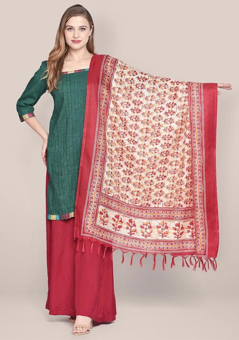 Ethnic Motifs Printed Art Silk Batik Dupatta