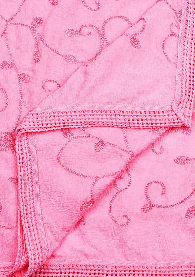Pink Embroidered Dupatta