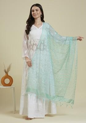 Woven Design Organza Dupatta With Zari