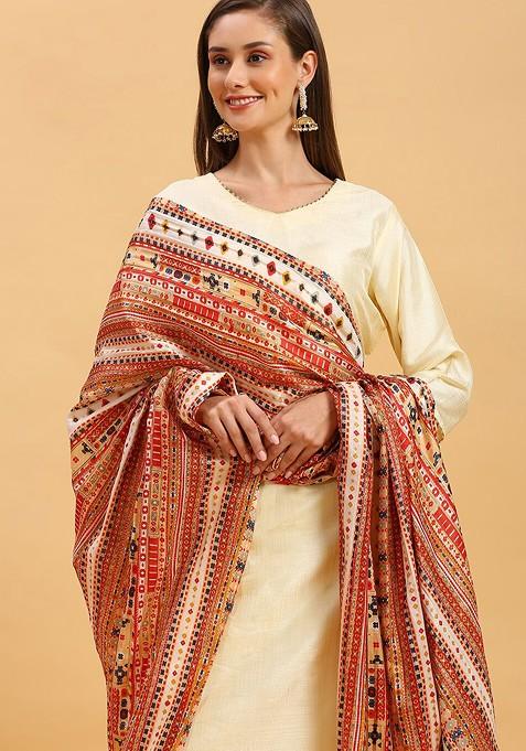 Ethnic Motifs Printed Art Silk Dupatta