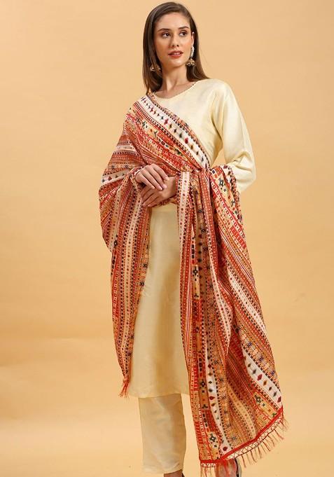 Ethnic Motifs Printed Art Silk Dupatta
