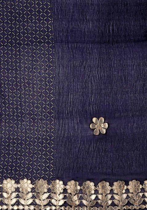 Embroidered Dupatta With Gotta Patti