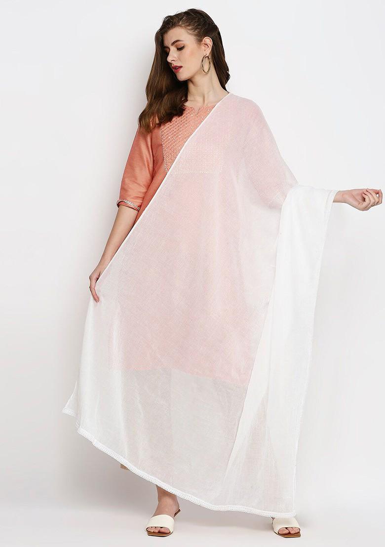 White Printed Dupatta