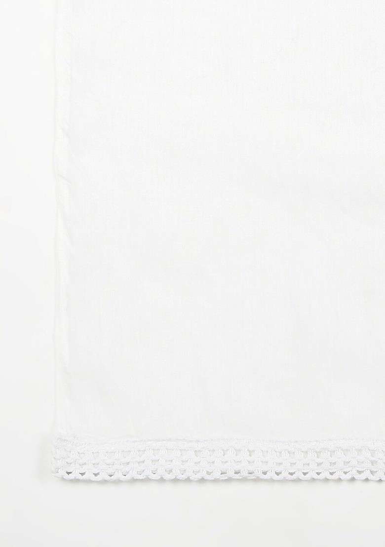 White Printed Dupatta - Indya