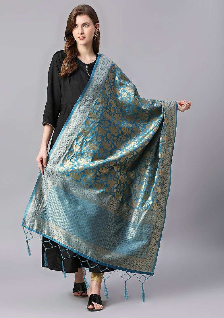 Woven Design Banarasi Silk Dupatta - Indya
