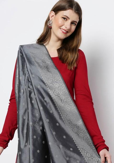 Ethnic Motifs Woven Design Dupatta