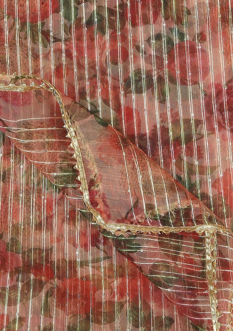 Floral Printed Organza Dupatta
