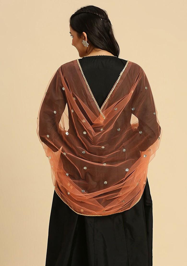 Embellished Sequinned Net Dupatta