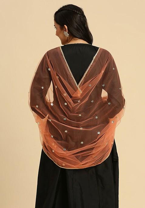Embellished Sequinned Net Dupatta