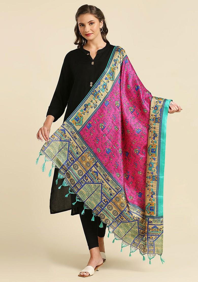 Ethnic Motifs Printed Tasselled Dupatta