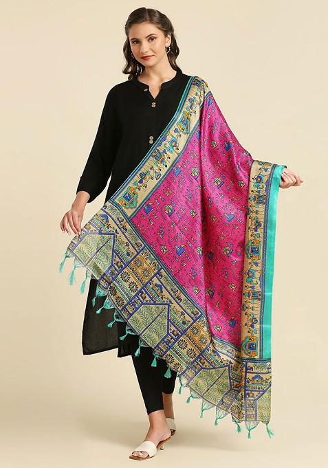 Ethnic Motifs Printed Tasselled Dupatta