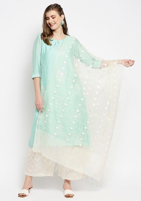 Woven Design Organza Dupatta