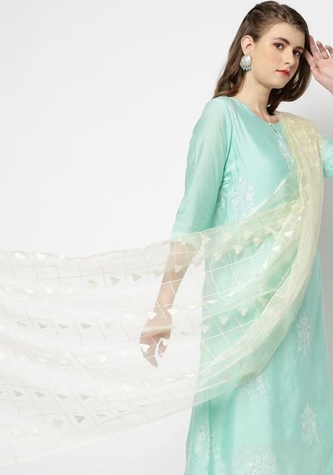 Woven Design Organza Dupatta
