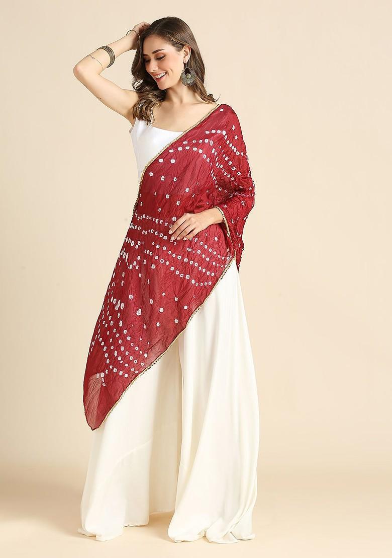 Women Embellished Bandhini Printed Stole