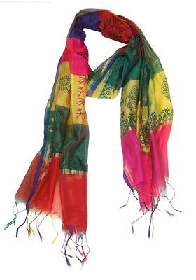 Multicoloured Printed Art Silk Dupatta