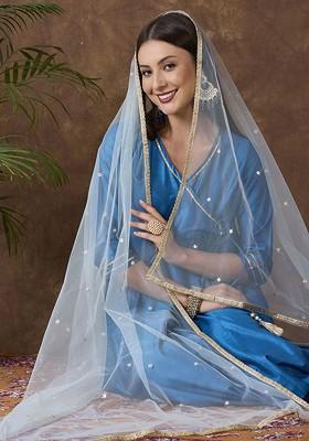 Ethnic Motifs Embroidered Dupatta With Sequinned