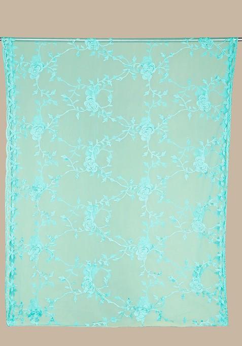 Floral Embroidered Net Dupatta