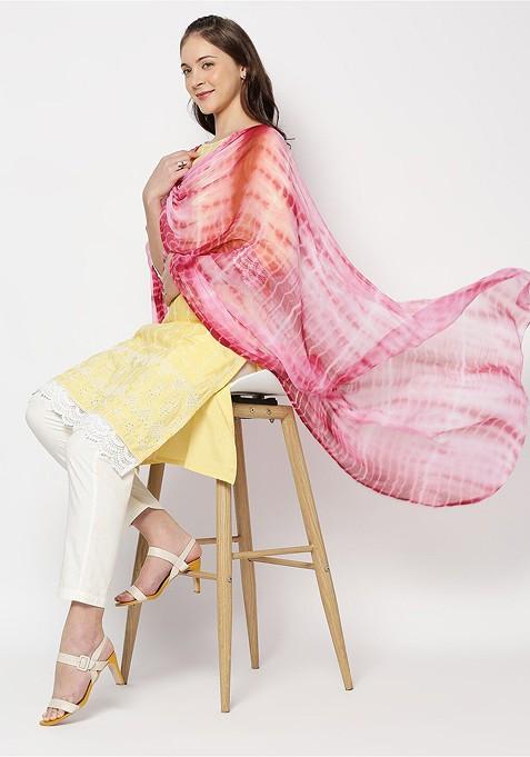 Dyed Shibori Dupatta