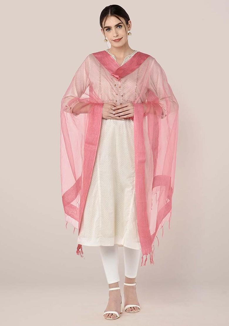 Solid Organza Dupatta