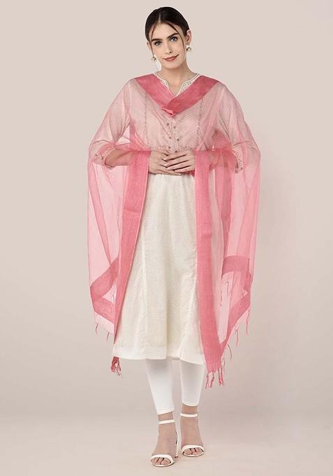 Solid Organza Dupatta