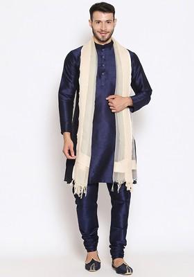 Men Beige Organza Dupatta