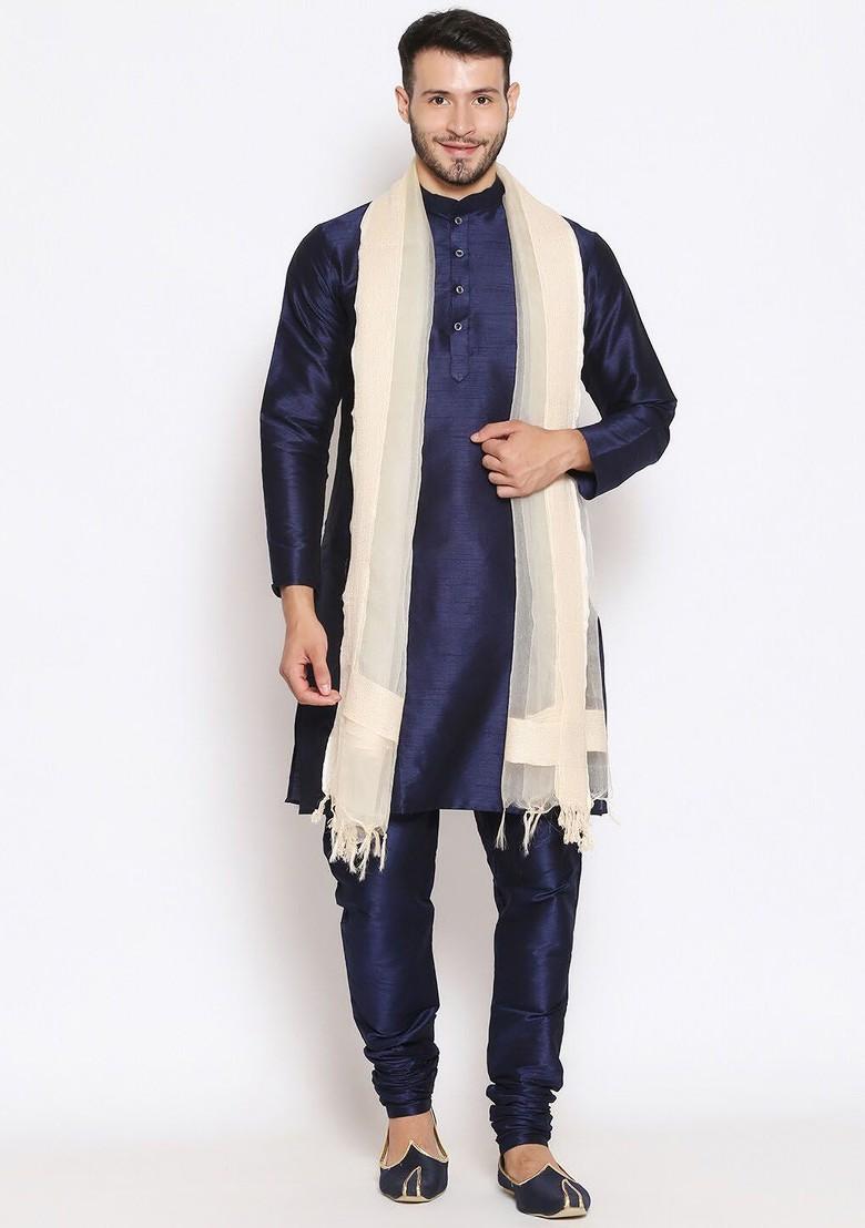 Men Beige Organza Dupatta