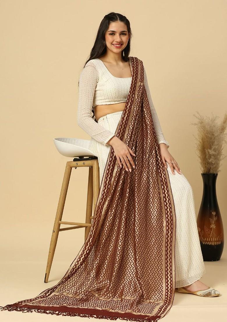 Ethnic Motifs Woven Design Dupatta