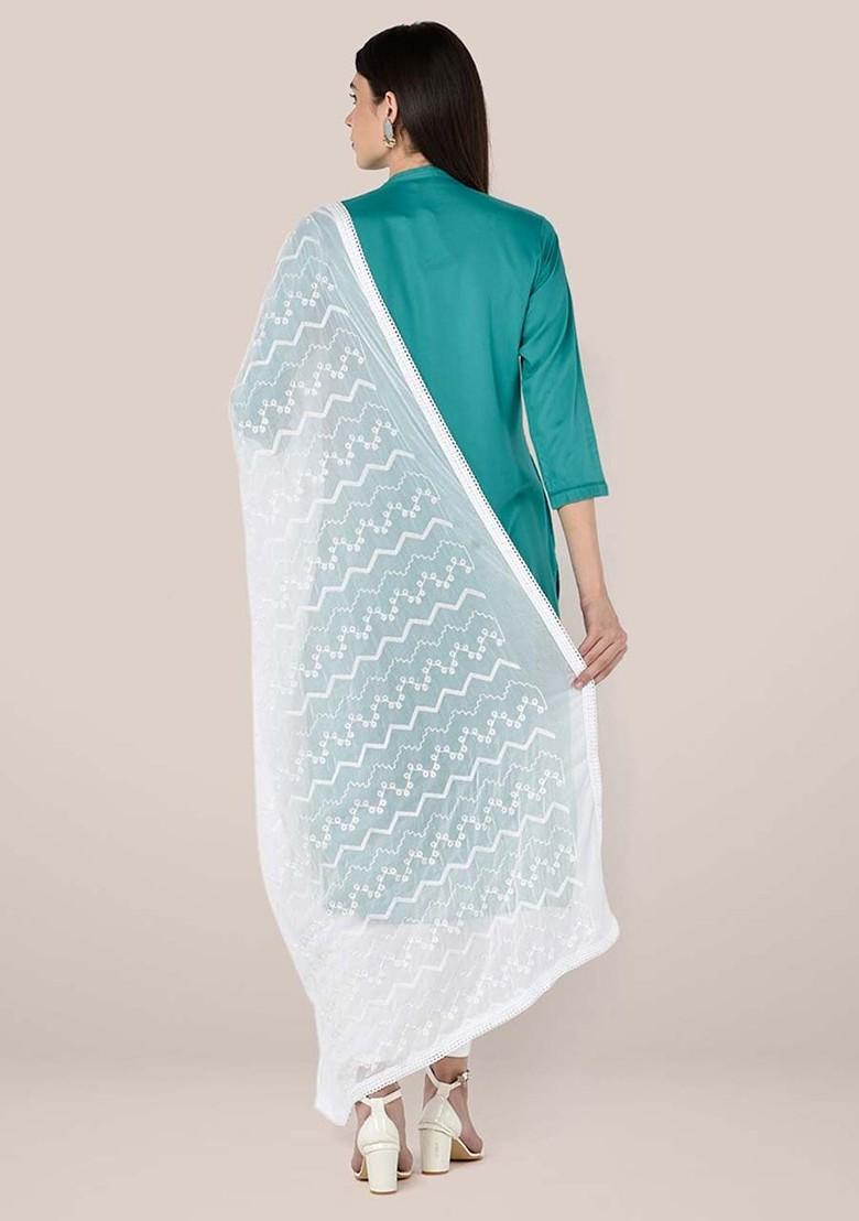 Ethnic Motifs Embroidered Dupatta With Thread Work