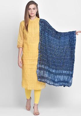 Blue Bandhini Gharchola Dupatta