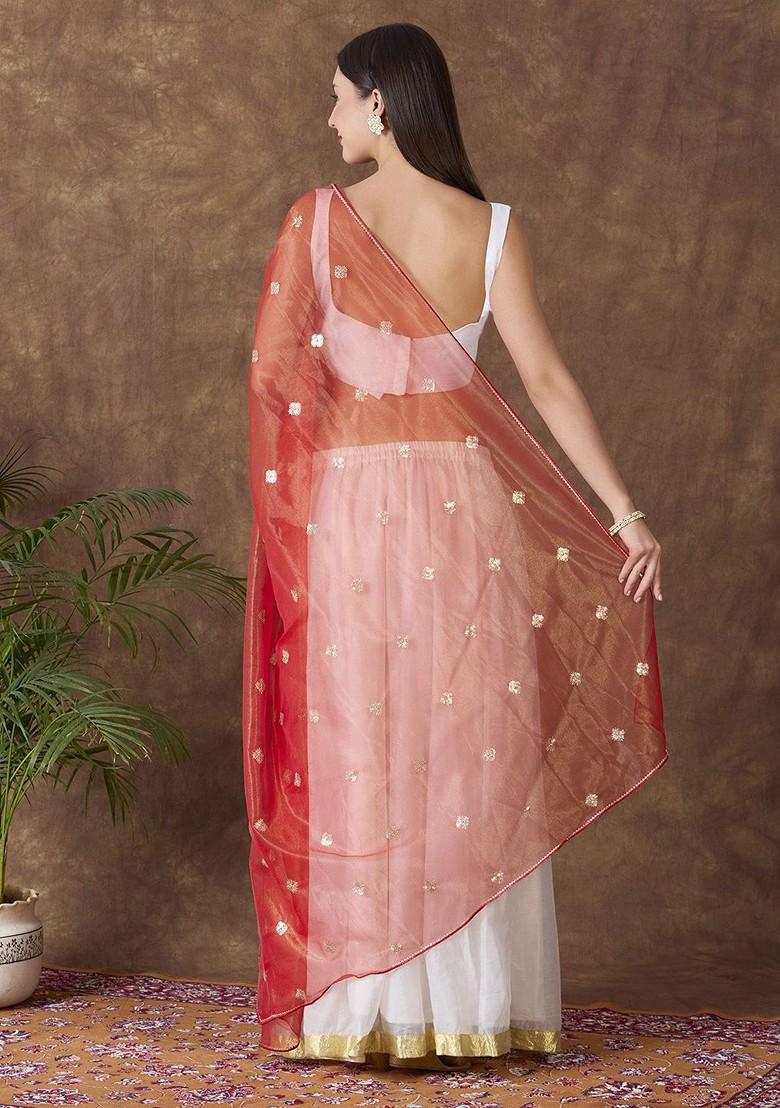 Embroidered Dupatta With Sequinned