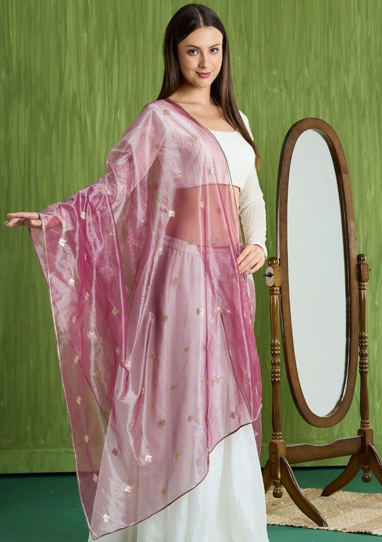 Embroidered Dupatta With Sequinned