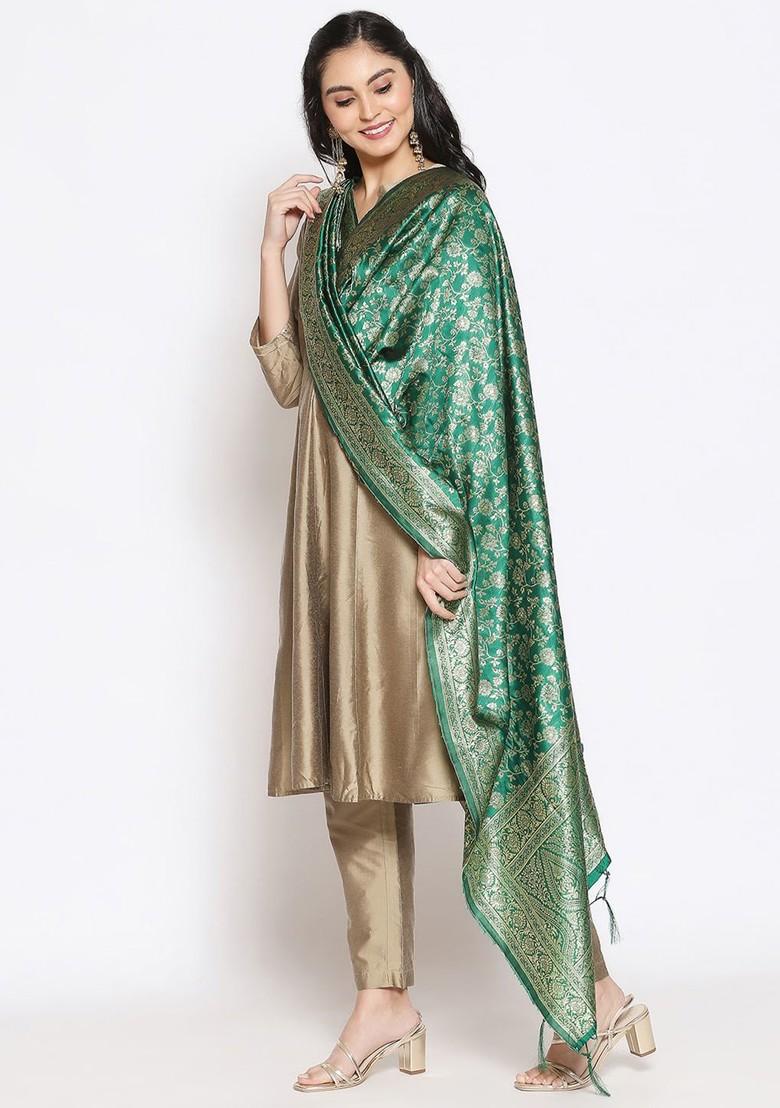 Woven Design Dupatta With Zari