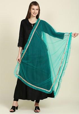 Ruffles Sequin Embellished Net Dupatta