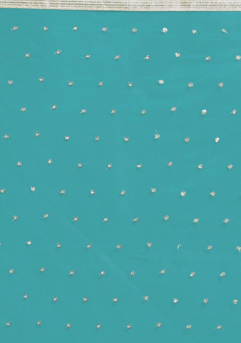 Green And Gold Toned Embroidered Dupatta