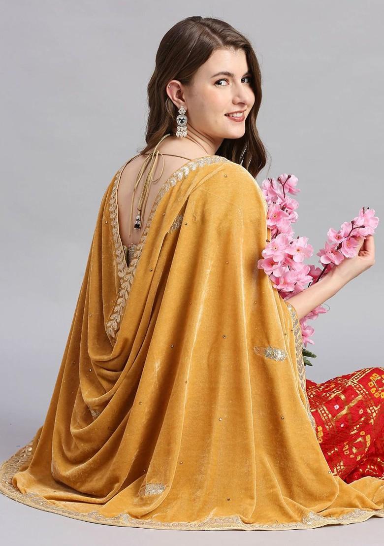 Velvet Dupatta With Gotta Patti