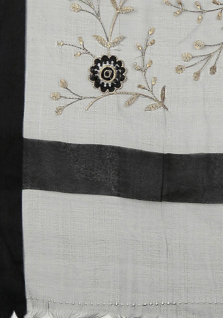 Black And Golden Coloured Embroidered Dupatta