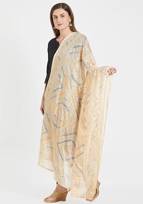 Women Beige Printed Dupatta