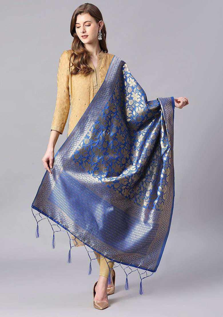 Woven Design Banarasi Silk Dupatta - Indya