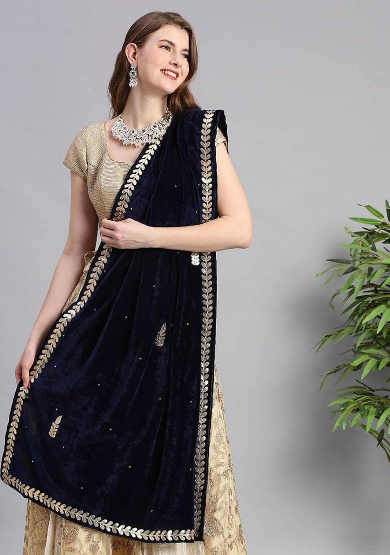 Velvet Dupatta With Gotta Patti